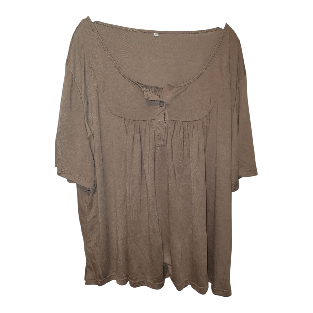 Women's Brown Top. Size 6X Runs Small. Comparable To A 3X to 4X (J0007)